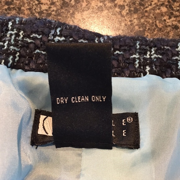 Carole Little Blue Tweed Checkered Blazer Petite Medium - Picture 6 of 6